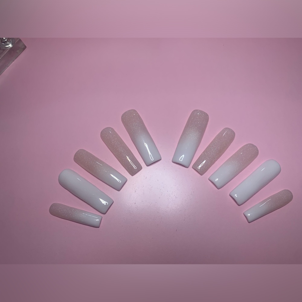Blush Glitter Ombre Press-On Nails